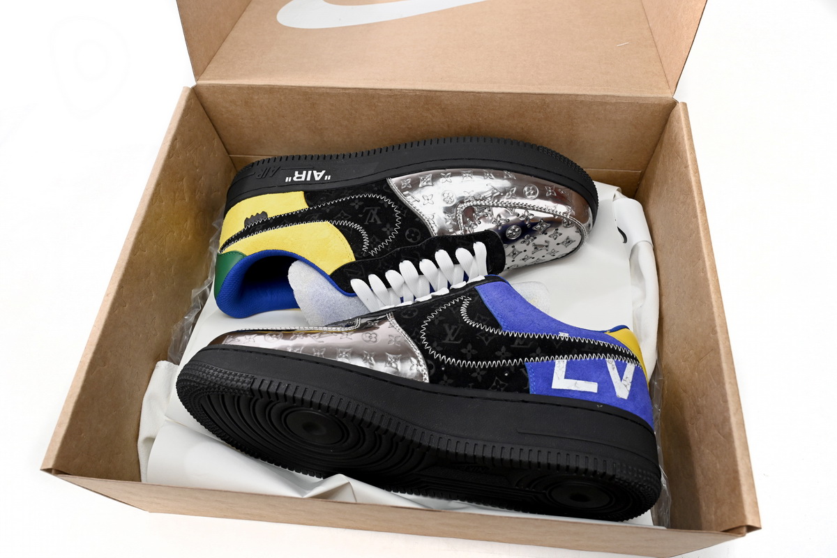  Louis Vuitton x Nike Air Force 1 Silver Yellow  1A9VCH