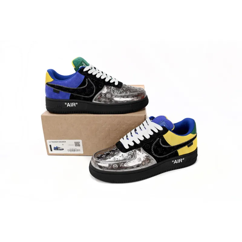  Louis Vuitton x Nike Air Force 1 Silver Yellow  1A9VCH