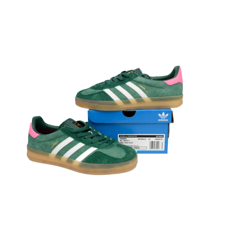 adidas Gazelle Indoor Collegiate Green Lucid Pink (Women's)  IG5929 