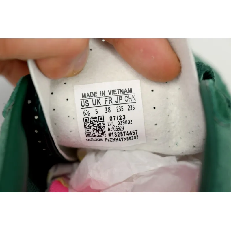 adidas Gazelle Indoor Collegiate Green Lucid Pink (Women's)  IG5929 