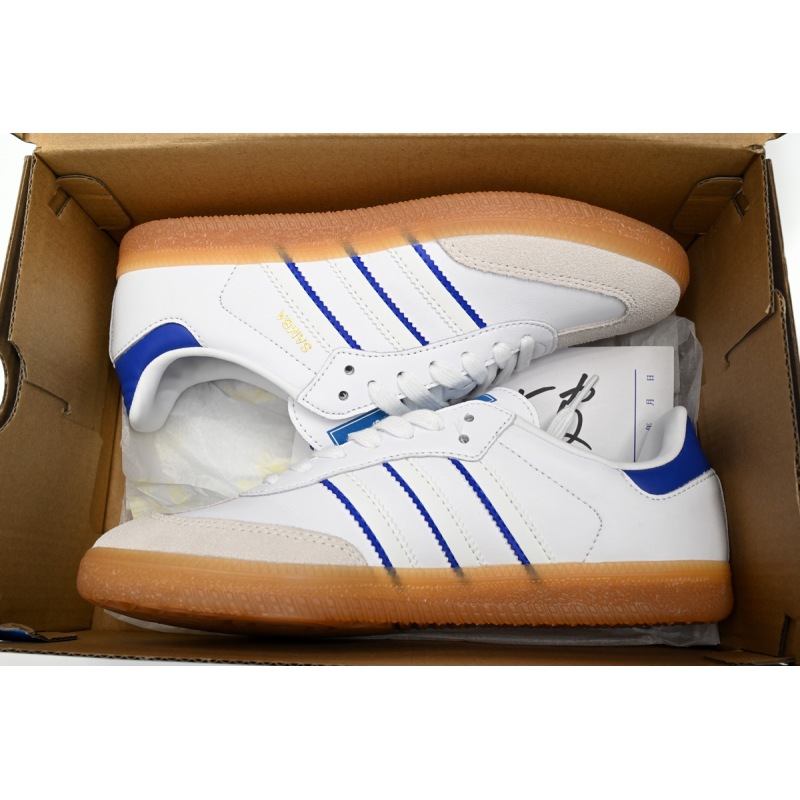 adidas Samba Leather Cloud White Lucid Blue  IG2339