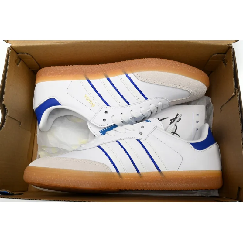 adidas Samba Leather Cloud White Lucid Blue  IG2339