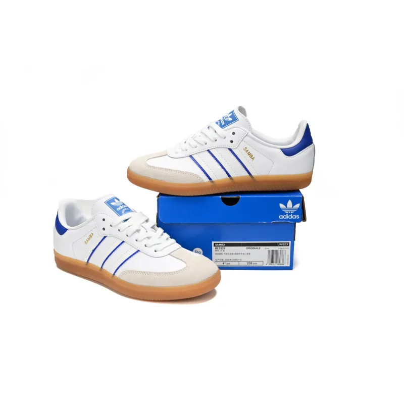 adidas Samba Leather Cloud White Lucid Blue  IG2339