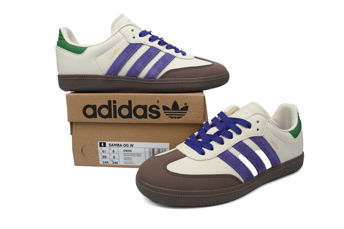adidas Samba OG Off White Core Purple Green Brown (Women's)  ID8349