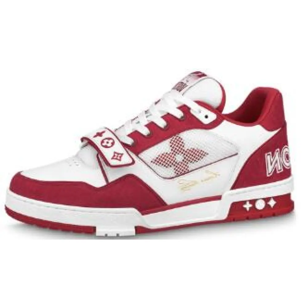 Louis Vuitton Trainer Red Monogram Denim 1ABLXI