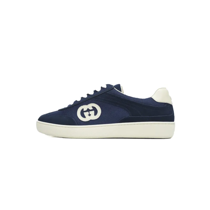 Gucci Interlocking Dark Blue Suede
