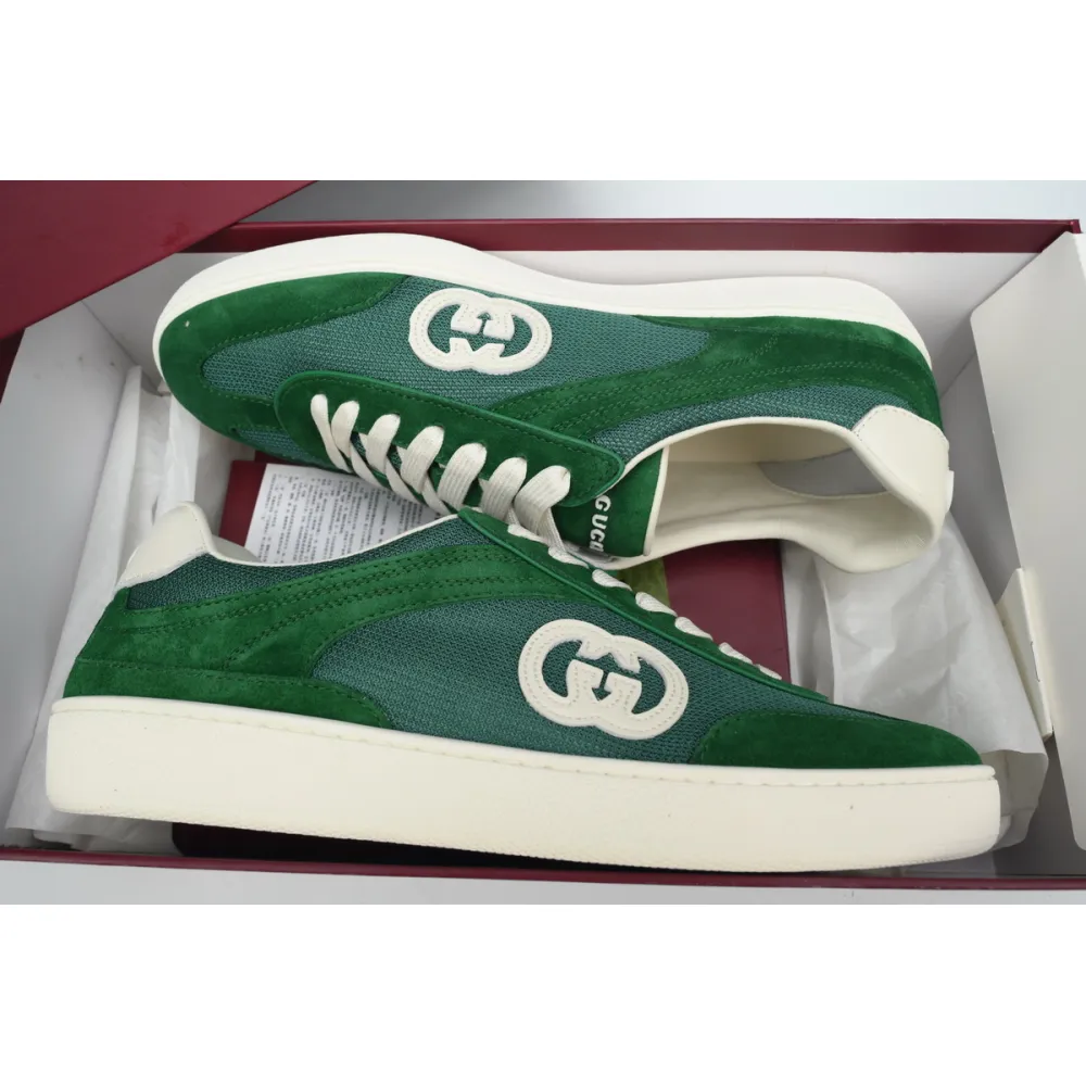 Gucci Interlocking Green Suede