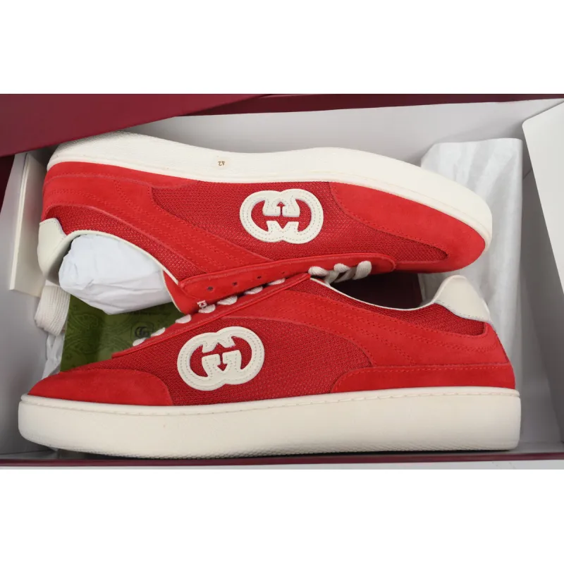 Gucci Interlocking Red Suede