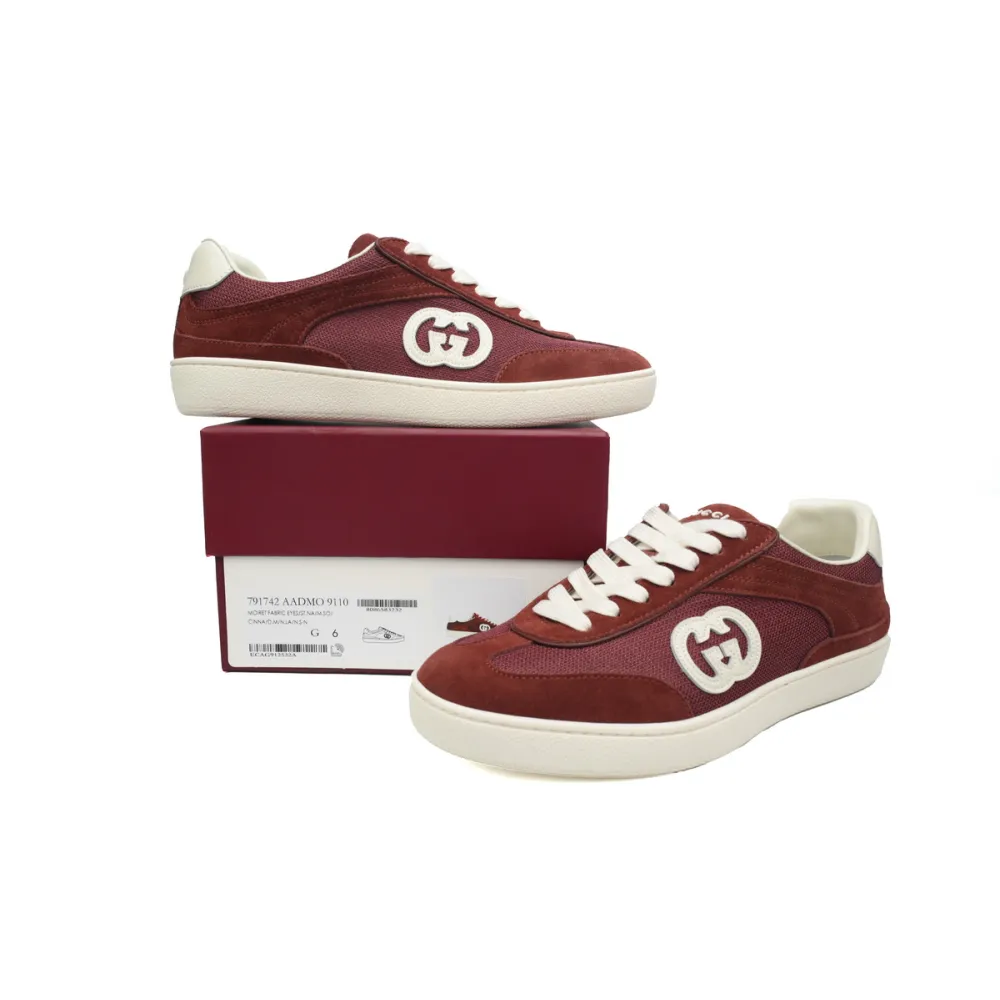 Gucci Interlocking Red White Suede 791742AADM06741