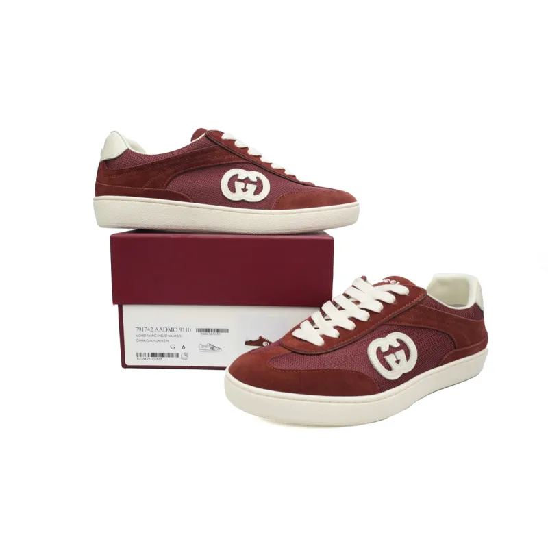 Gucci Interlocking Red White Suede 791742AADM06741