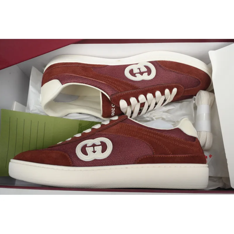 Gucci Interlocking Red White Suede 791742AADM06741