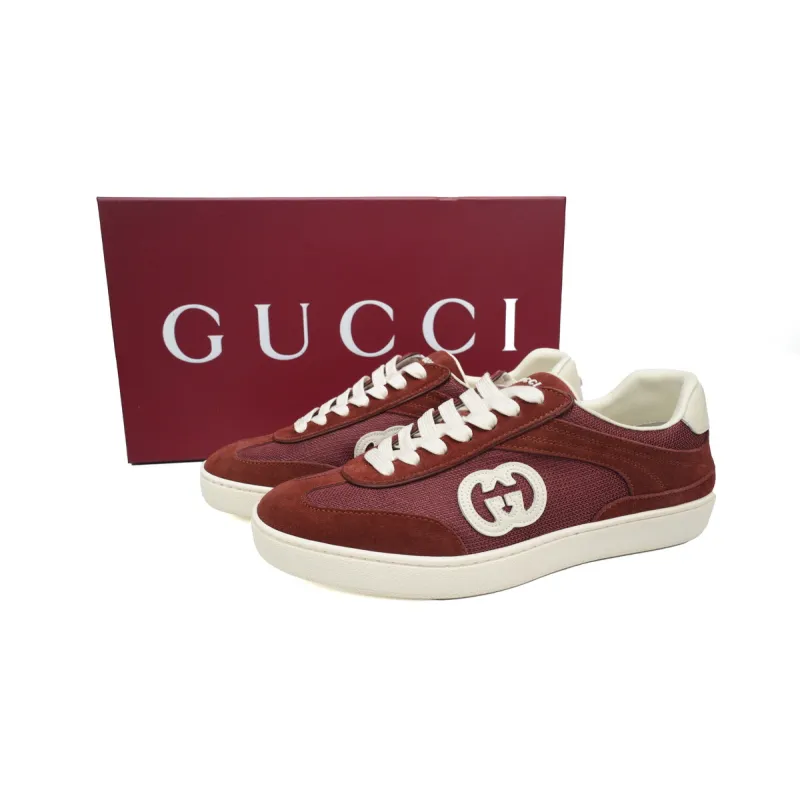 Gucci Interlocking Red White Suede 791742AADM06741