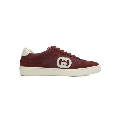 Gucci Interlocking Red White Suede 791742AADM06741 02