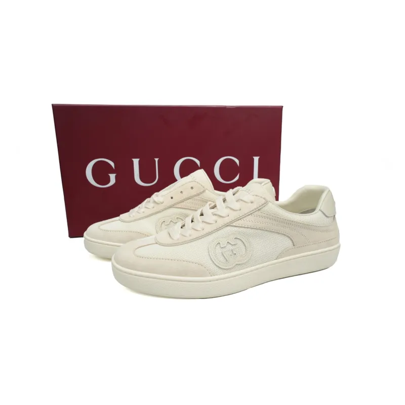 Gucci Interlocking White Suede