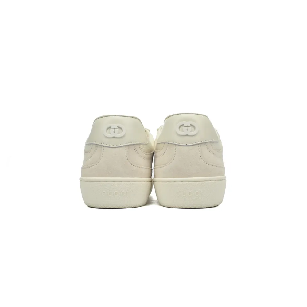 Gucci Interlocking White Suede