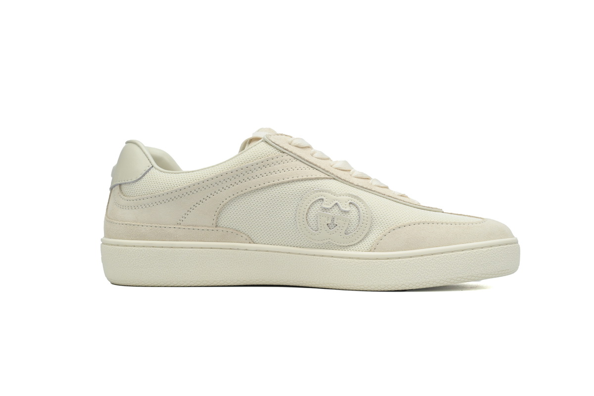 Gucci Interlocking White Suede