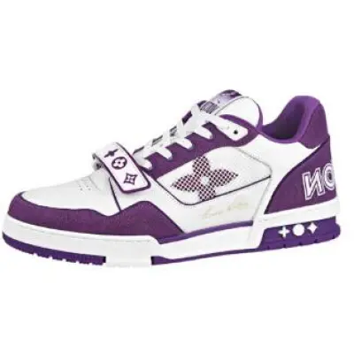 Louis Vuitton LV Trainer Monogram Strap White Purple 1ABLYN 01