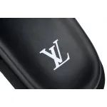 LOUIS VUITTON Miami Velcro Flip Flops Black denim fabricslide