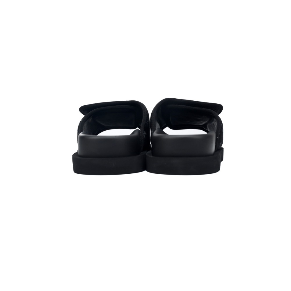 LOUIS VUITTON Miami Velcro Flip Flops Black denim fabricslide