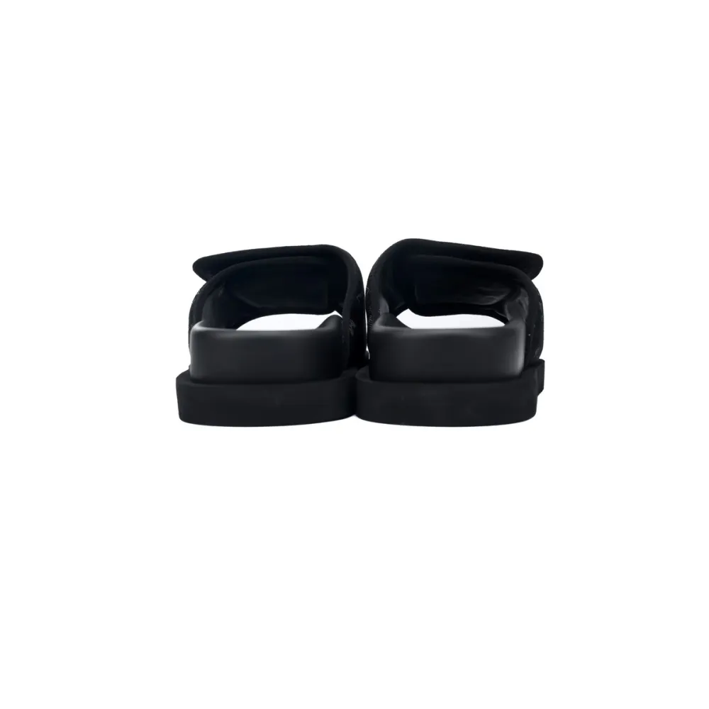 LOUIS VUITTON Miami Velcro Flip Flops Black denim fabricslide