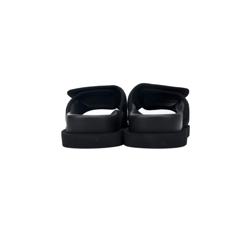 LOUIS VUITTON Miami Velcro Flip Flops Black denim fabricslide