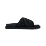 LOUIS VUITTON Miami Velcro Flip Flops Black denim fabricslide