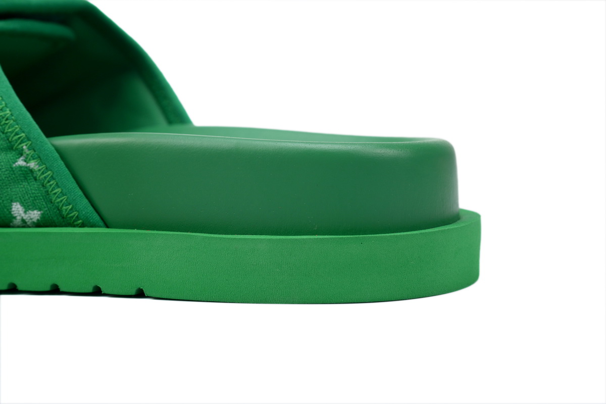 LOUIS VUITTON Miami Velcro Flip Flops Flocking greenslide