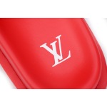 LOUIS VUITTON Miami Velcro Flip Flops Flocking redslide