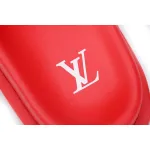 LOUIS VUITTON Miami Velcro Flip Flops Flocking redslide