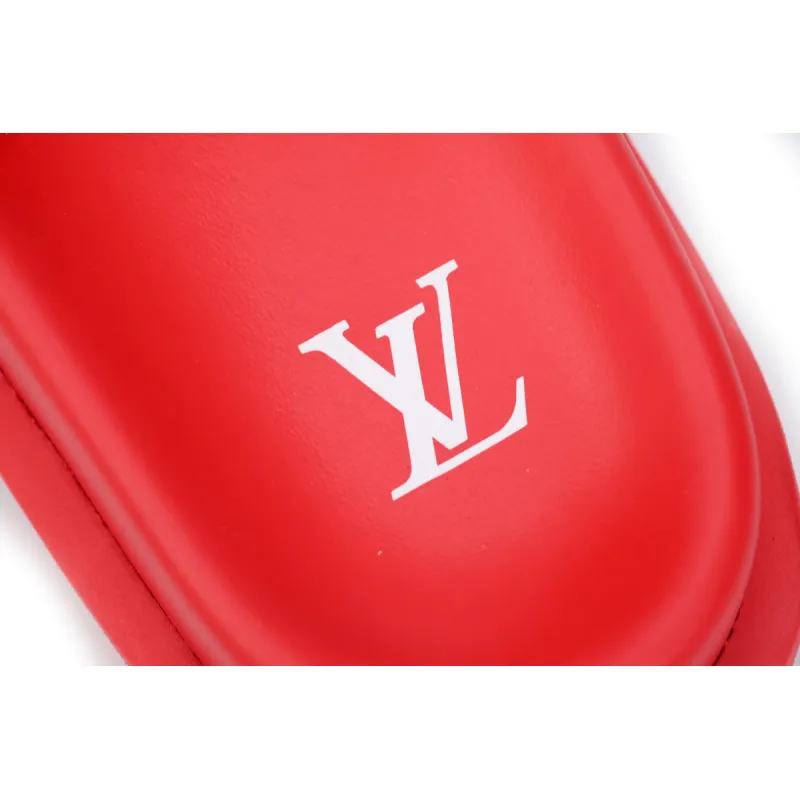 LOUIS VUITTON Miami Velcro Flip Flops Flocking redslide