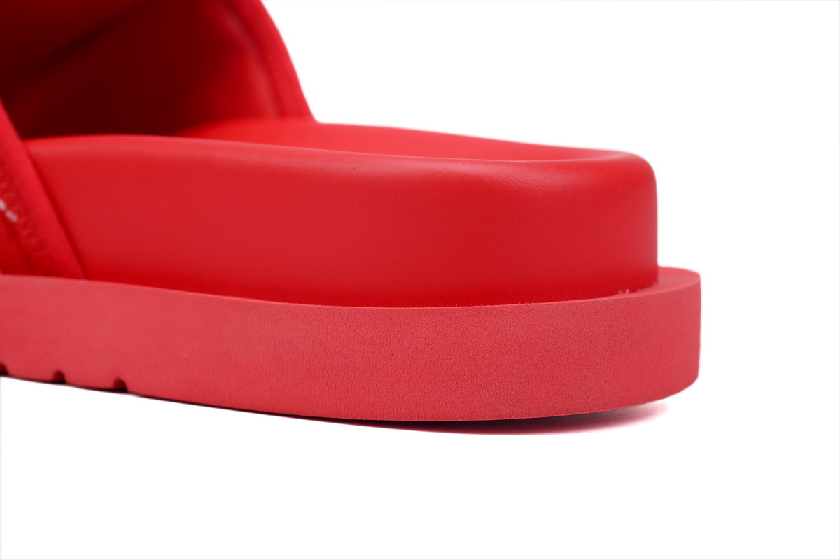 LOUIS VUITTON Miami Velcro Flip Flops Flocking redslide