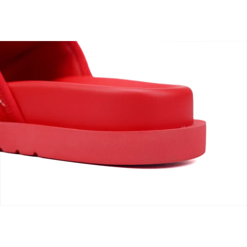 LOUIS VUITTON Miami Velcro Flip Flops Flocking redslide