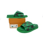 LOUIS VUITTON Miami Velcro Flip Flops Green presbyopiaslide