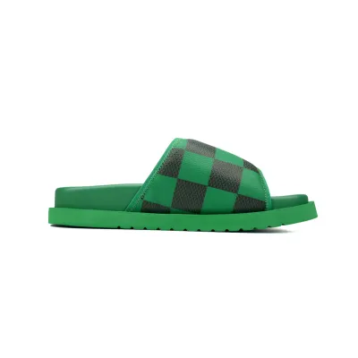 LOUIS VUITTON Miami Velcro Flip Flops Green presbyopiaslide 02