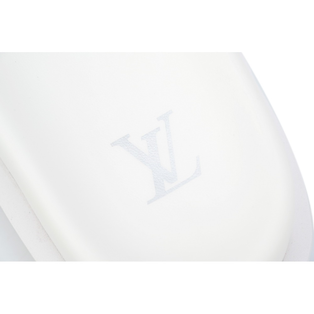 LOUIS VUITTON Miami Velcro Flip Flops White embossingslide
