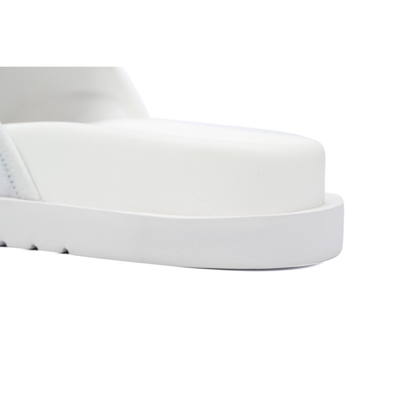 LOUIS VUITTON Miami Velcro Flip Flops White embossingslide