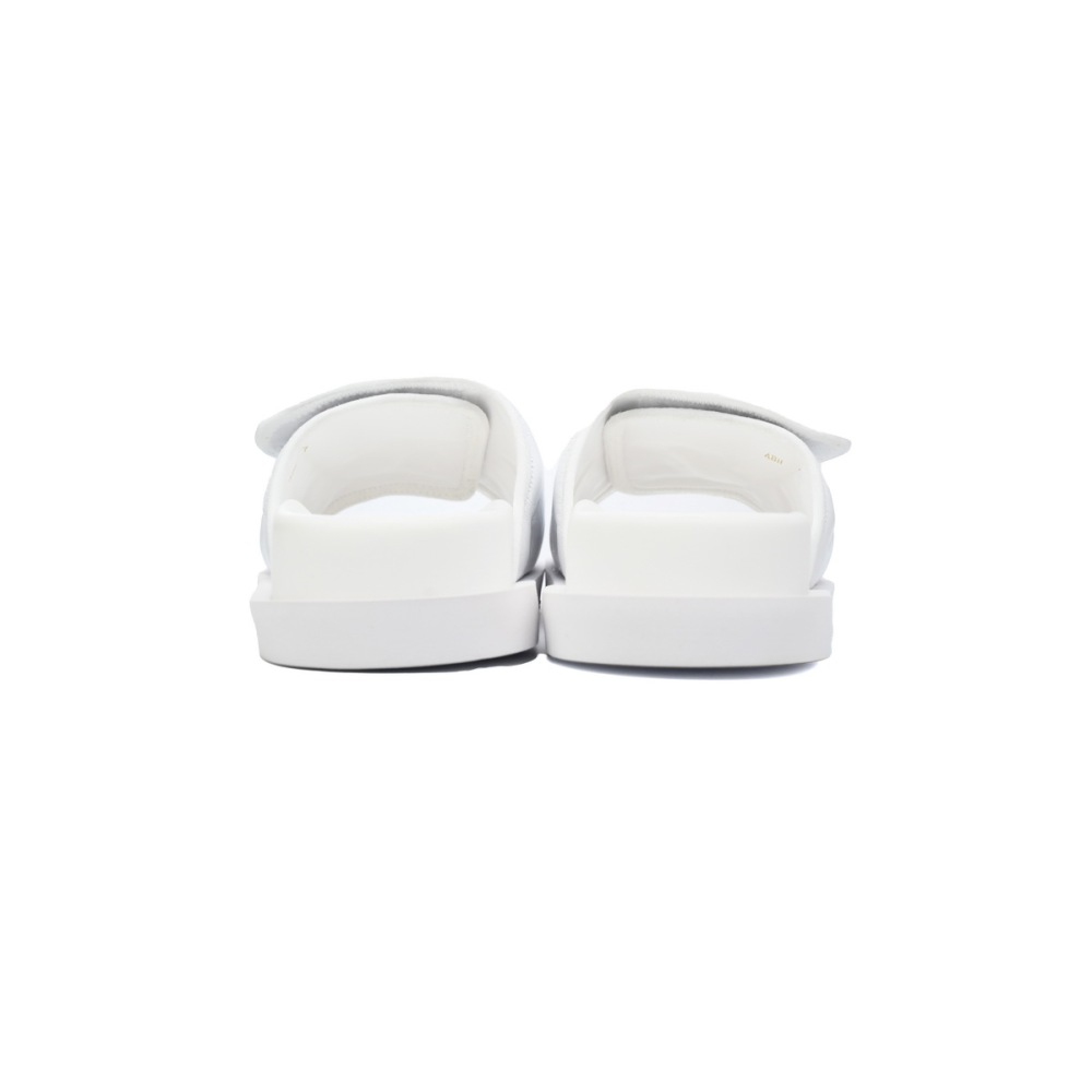 LOUIS VUITTON Miami Velcro Flip Flops White embossingslide