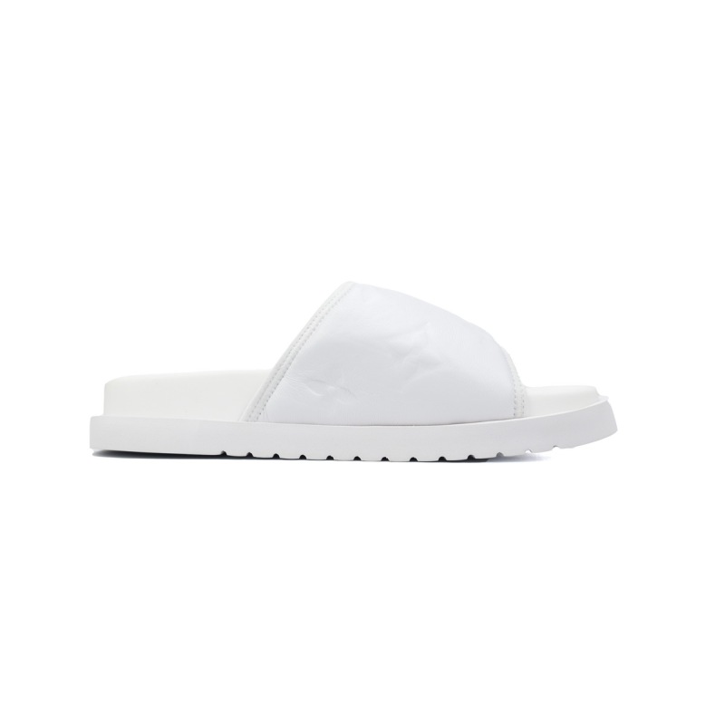 LOUIS VUITTON Miami Velcro Flip Flops White embossingslide