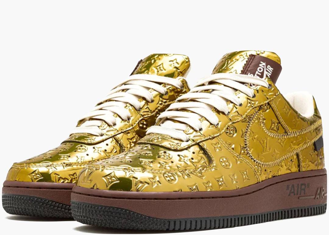 Louis Vuitton Nike Air Force 1 Low By Virgil Abloh Metallic Gold 