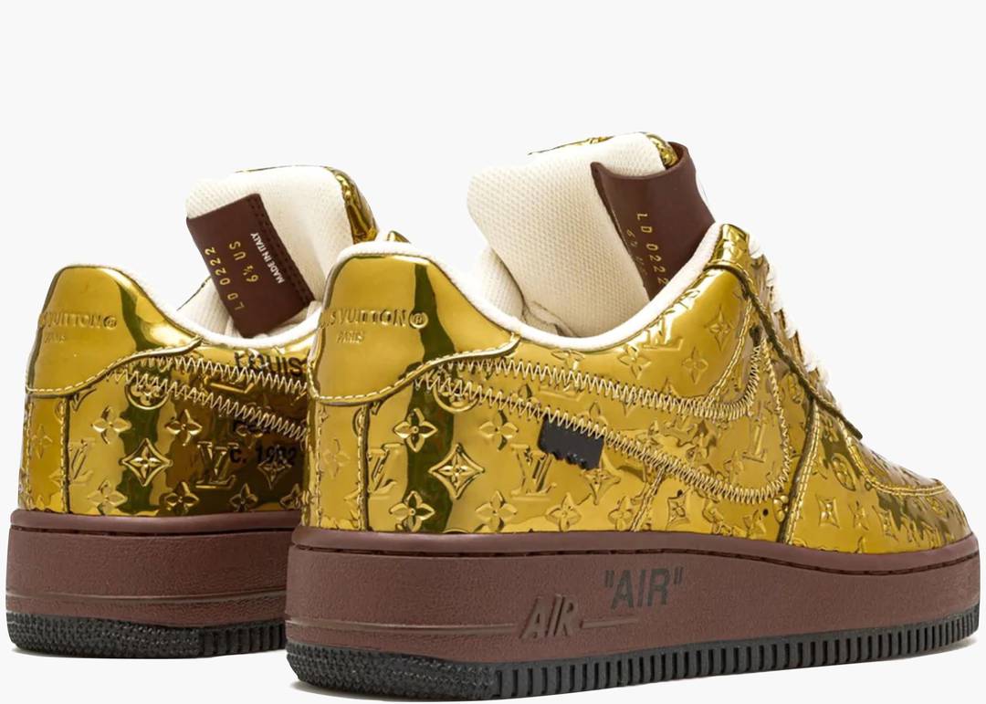 Louis Vuitton Nike Air Force 1 Low By Virgil Abloh Metallic Gold 