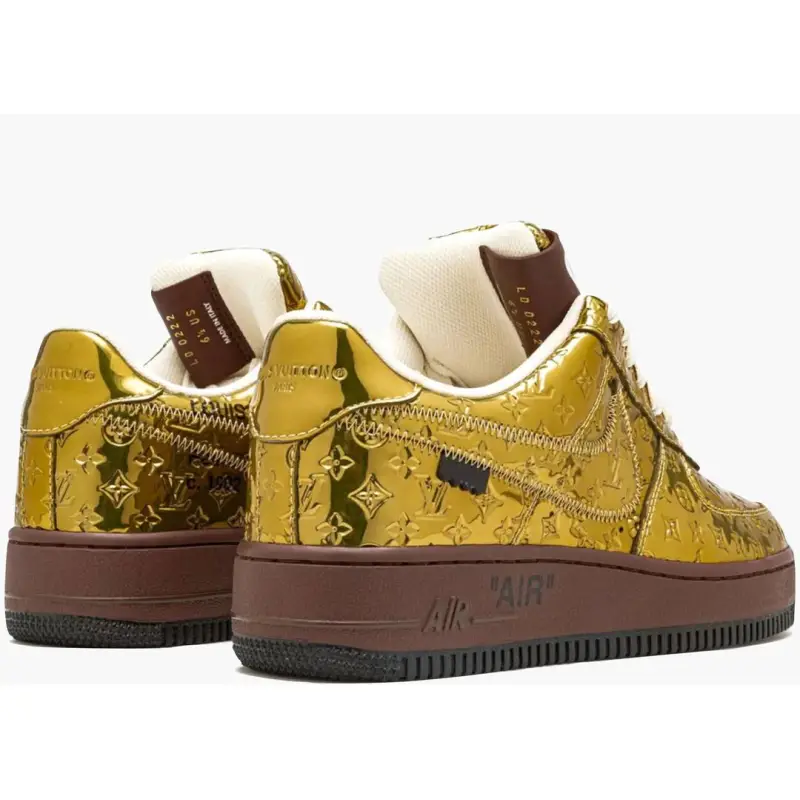 Louis Vuitton Nike Air Force 1 Low By Virgil Abloh Metallic Gold 