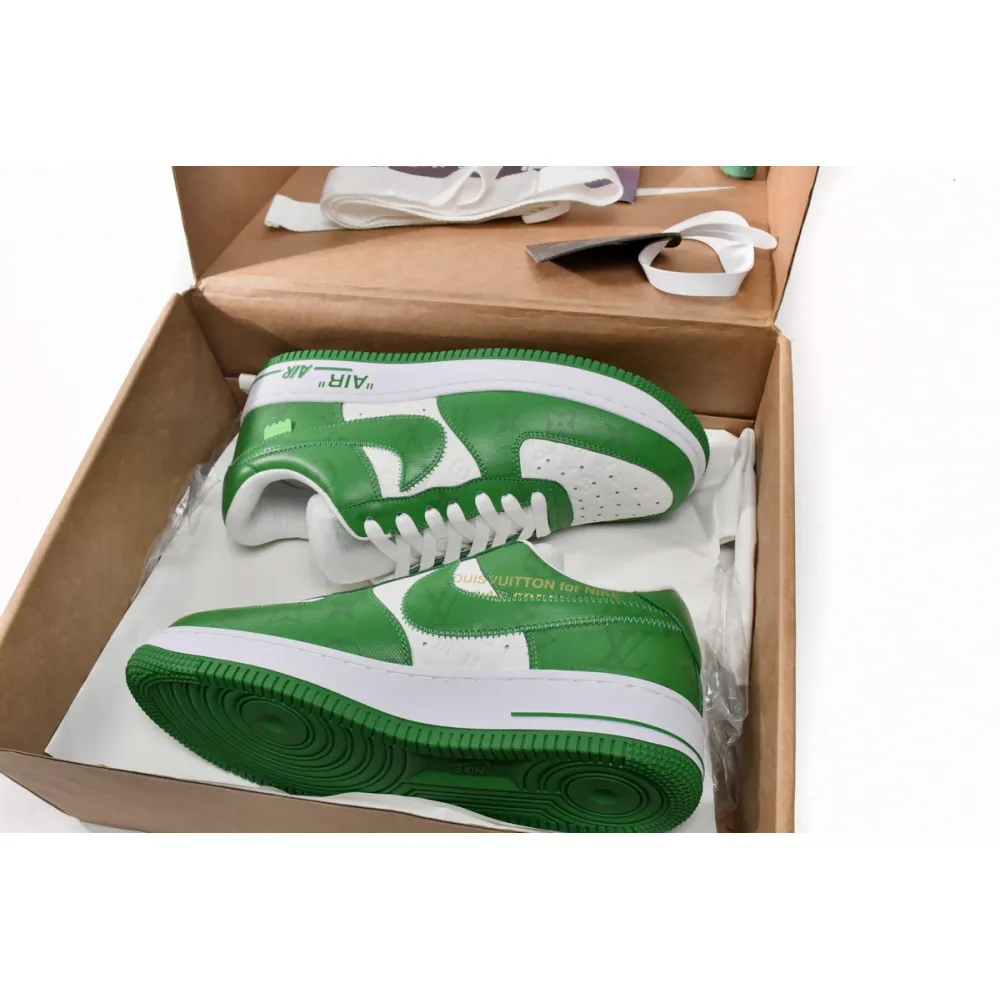 Louis Vuitton Nike Air Force 1 Low By Virgil Abloh White Green  7108-6
