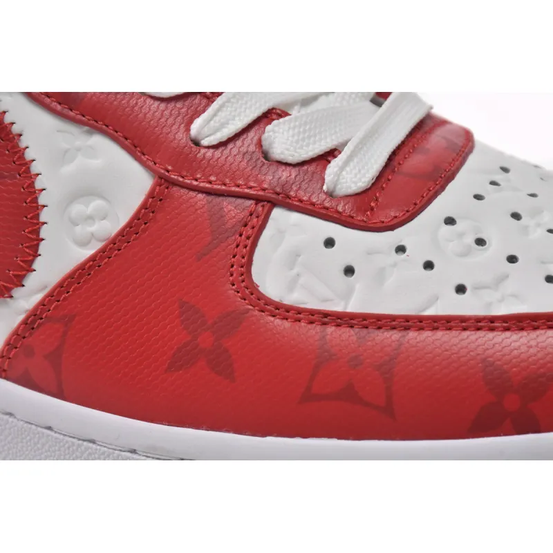 Louis Vuitton Nike Air Force 1 Low By Virgil Abloh White Red MS0232 