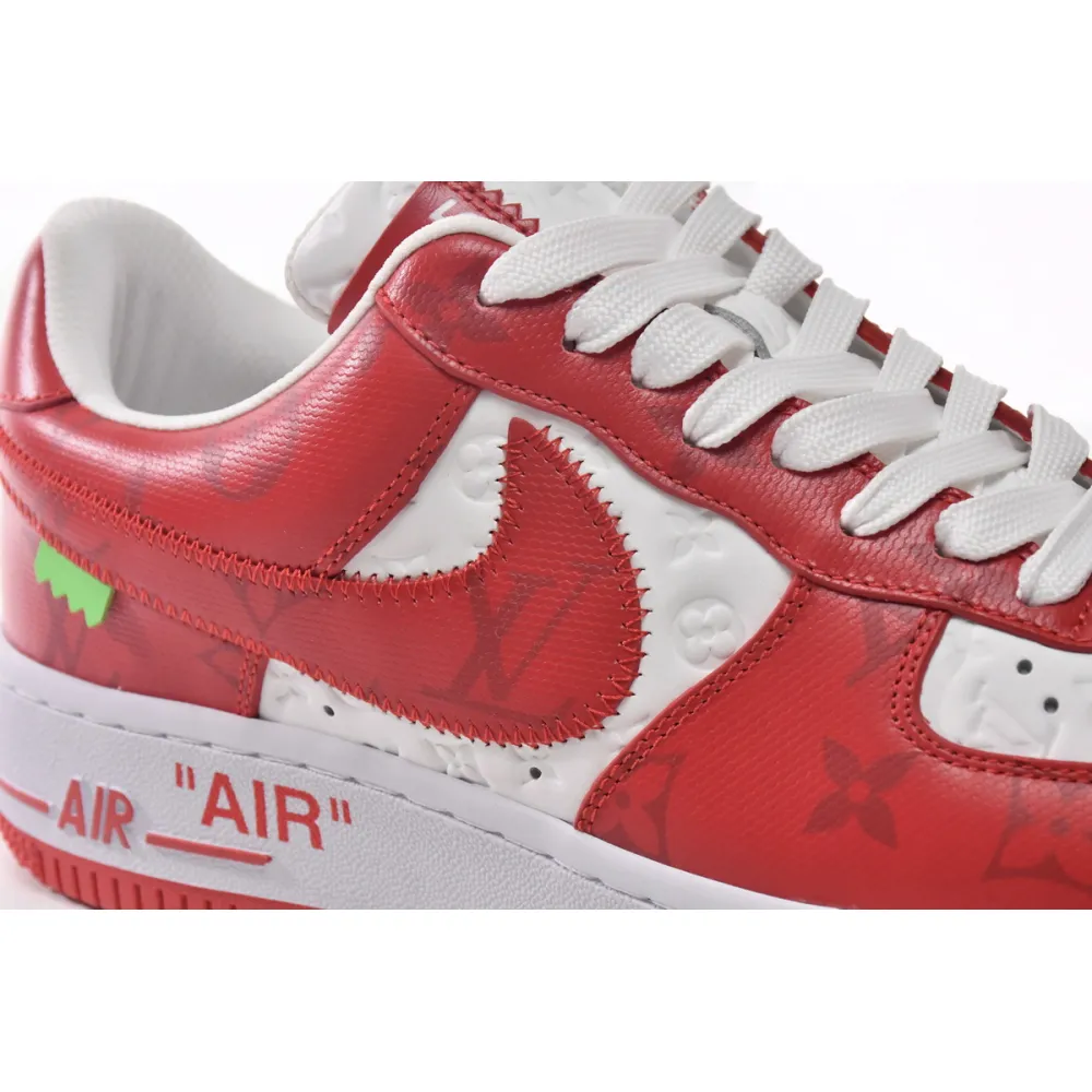 Louis Vuitton Nike Air Force 1 Low By Virgil Abloh White Red MS0232 