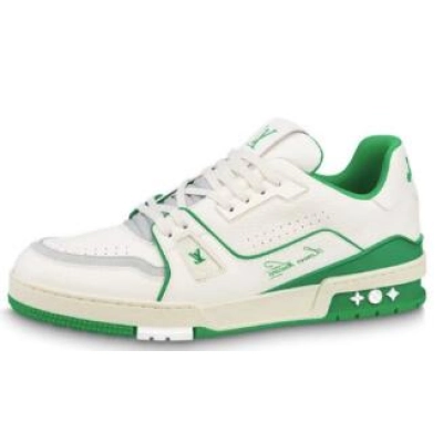 Louis Vuitton Trainer #54 Signature Lychee White Green 1ABNIS 01