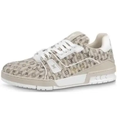 Louis Vuitton Trainer Beige Stripe Monogram 1ABG0H 01
