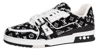 Louis Vuitton Trainer Black Monogram Textile 1ABFTE