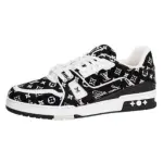 Louis Vuitton Trainer Black Monogram Textile 1ABFTE