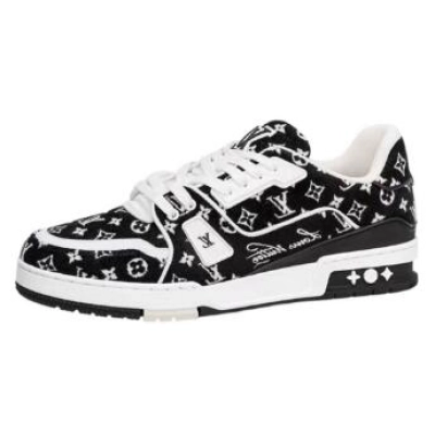 Louis Vuitton Trainer Black Monogram Textile 1ABFTE 01