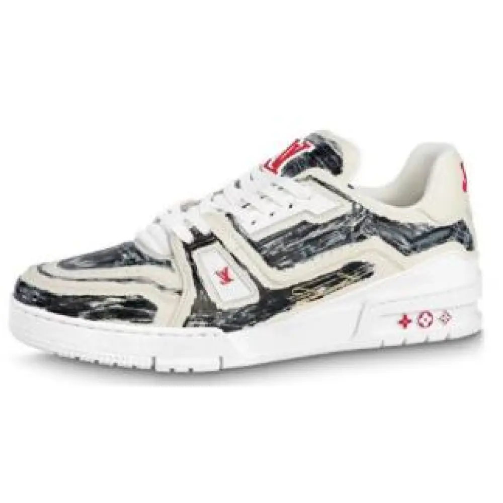 Louis Vuitton Trainer Colored In White Black 1ABLWE
